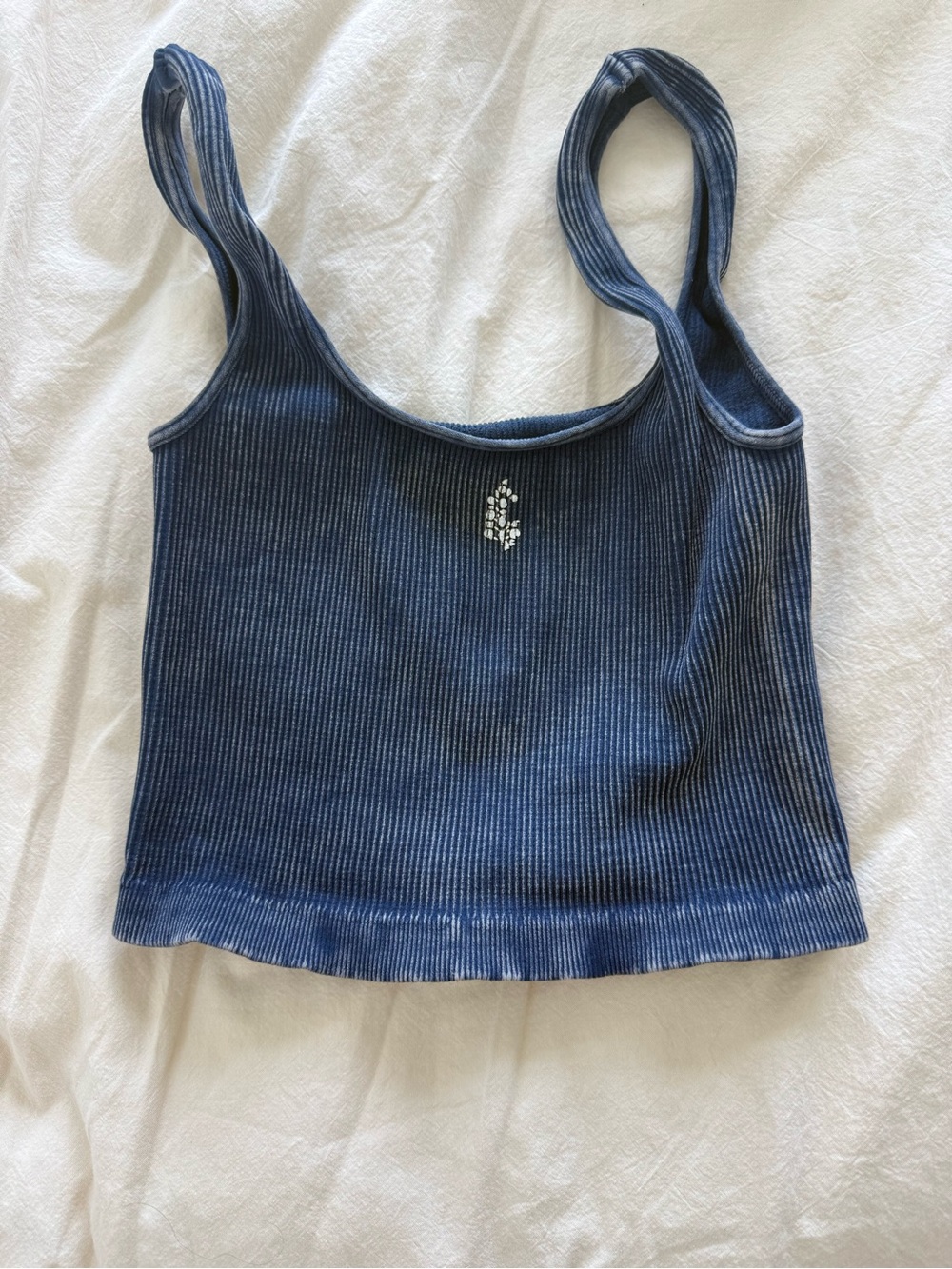 Free People Navy Ribbed Cropped Tank - Picture 4 of 5